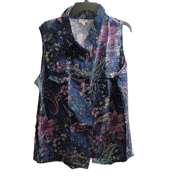 Lularoe Top Sleeveless Snap Closure Color Multi Size 3X - Picture 1 of 3